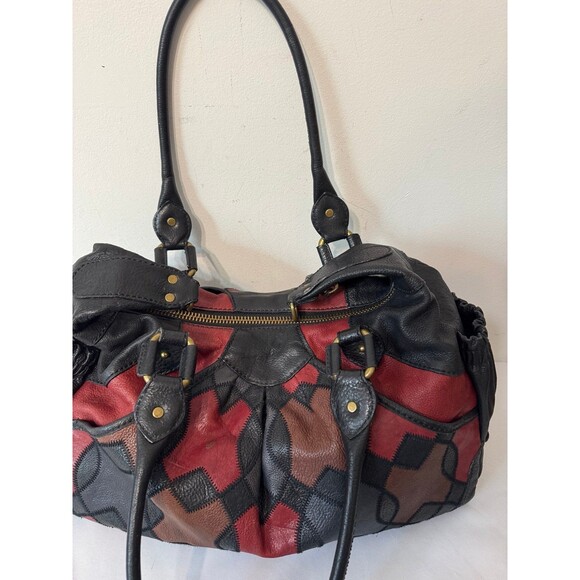 LOCKHEART Y2K MULTICOLOR LARGE LEATHER BAG/SACHEL NO SHOULDER STRAP - Picture 12 of 12